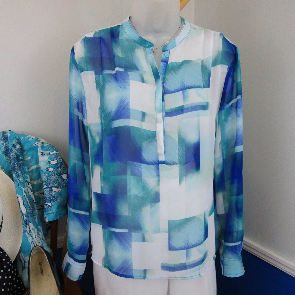 A.N.A Hi-Low Tunic Long Sleeve Roll-Tab Blouse